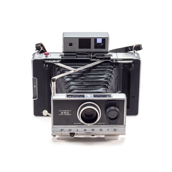 Instax Wide ready Polaroid 250 Land Camera with lightmeter adapter (works with Polastax film holders).