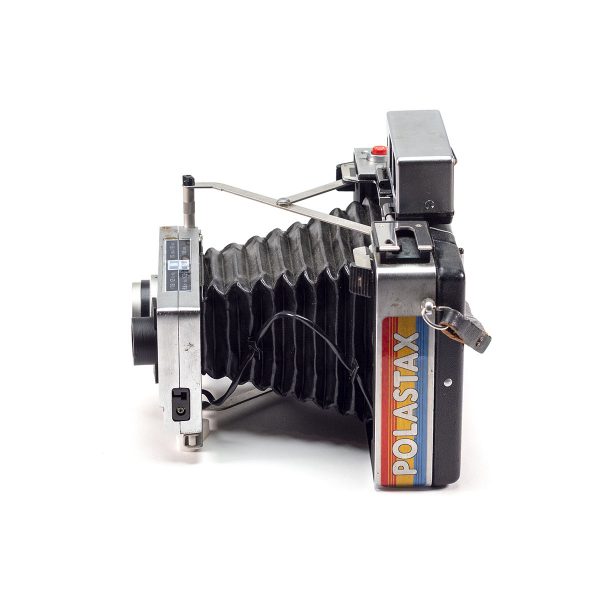 Instax Wide ready Polaroid 450 Land Camera with lightmeter adapter (works with Polastax film holders).
