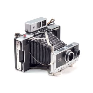 Instax Wide ready Polaroid 250 Land Camera with lightmeter adapter (works with Polastax film holders).