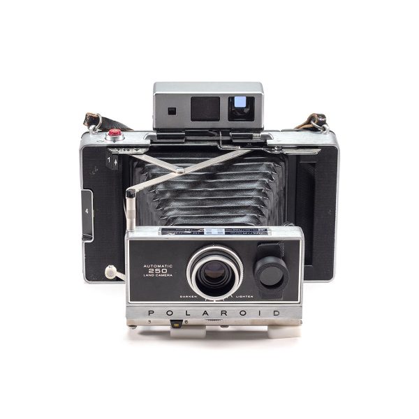 Instax Wide ready Polaroid 250 Land Camera with lightmeter adapter (works with Polastax film holders).