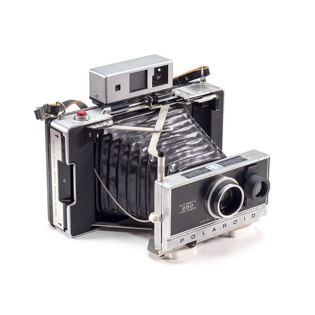 Instax Wide ready Polaroid 250 Land Camera with lightmeter adapter (works with Polastax film holders).