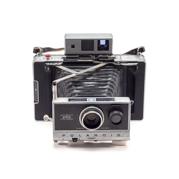 Instax Wide ready Polaroid 250 Land Camera with lightmeter adapter (works with Polastax film holders).
