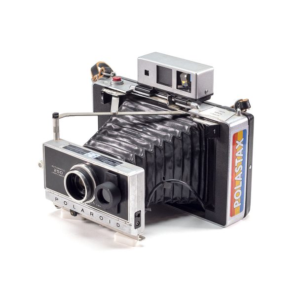 Instax Wide ready Polaroid 250 Land Camera with lightmeter adapter (works with Polastax film holders).