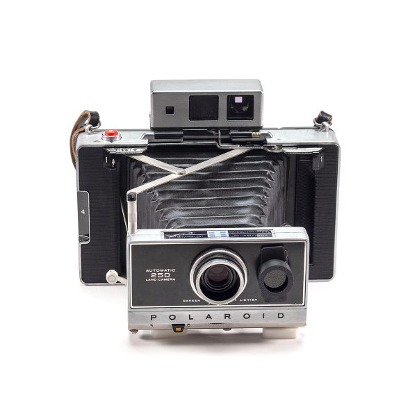 Instax Wide ready Polaroid 250 Land Camera with lightmeter adapter (works with Polastax film holders).