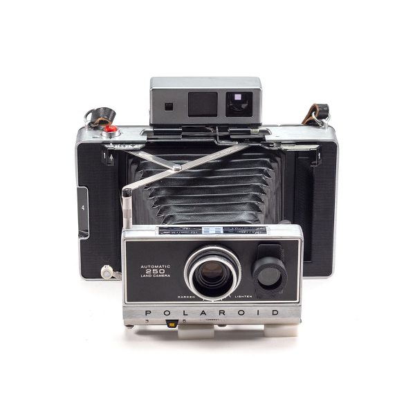 Instax Wide ready Polaroid 250 Land Camera with lightmeter adapter (works with Polastax film holders).