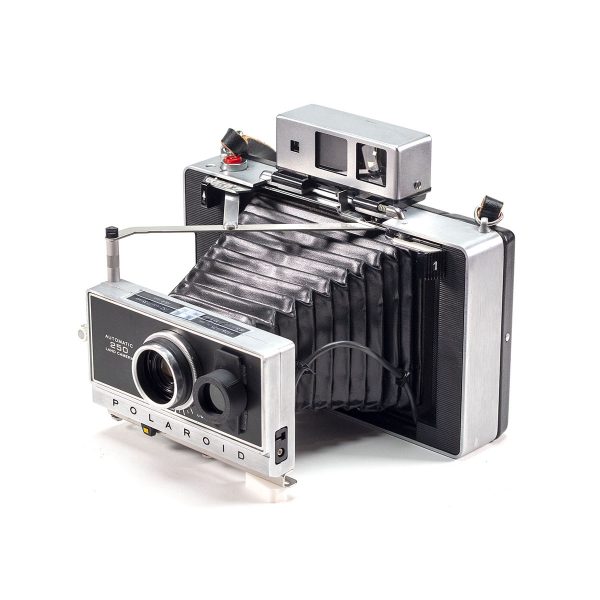 Instax Wide ready Polaroid 250 Land Camera with lightmeter adapter (works with Polastax film holders).
