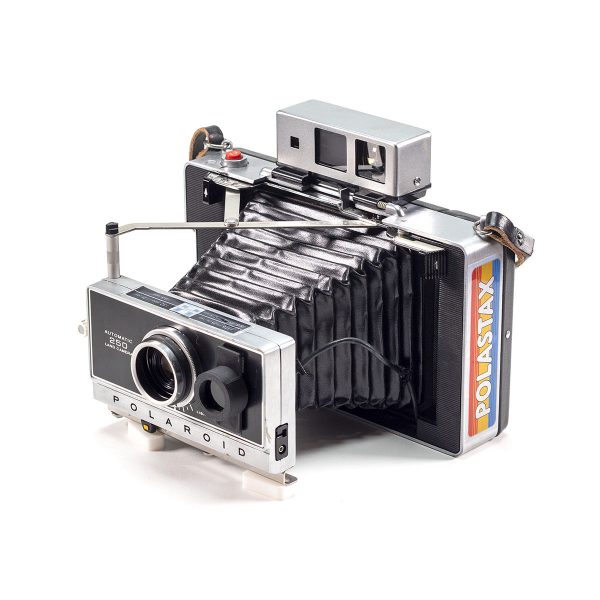 Instax Wide ready Polaroid 250 Land Camera with lightmeter adapter (works with Polastax film holders).