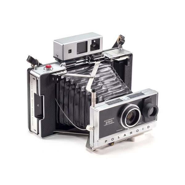 Instax Wide ready Polaroid 250 Land Camera with lightmeter adapter (works with Polastax film holders).