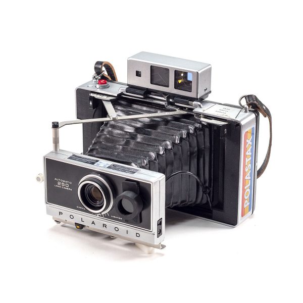 Instax Wide ready Polaroid 250 Land Camera with lightmeter adapter (works with Polastax film holders).