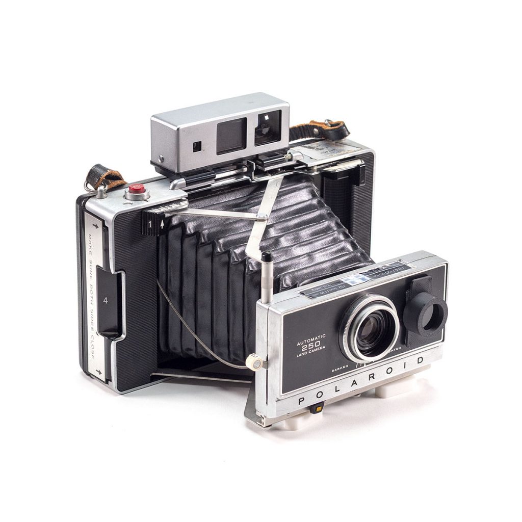 Instax Wide ready Polaroid 250 Land Camera with lightmeter adapter (works with Polastax film holders).