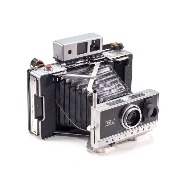 Instax Wide ready Polaroid 250 Land Camera with lightmeter adapter (works with Polastax film holders).