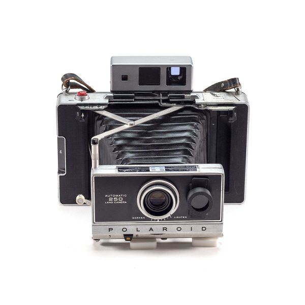 Instax Wide ready Polaroid 250 Land Camera with lightmeter adapter (works with Polastax film holders).