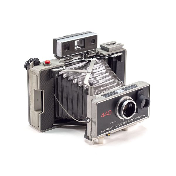 Instax Wide ready Polaroid 440 Land Camera with lightmeter adapter (works with Polastax film holders).
