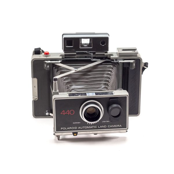 Instax Wide ready Polaroid 440 Land Camera with lightmeter adapter (works with Polastax film holders).