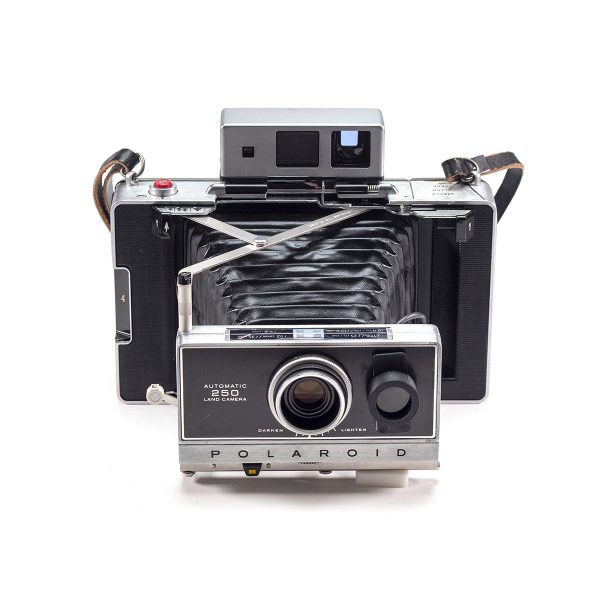 Instax Wide ready Polaroid 250 Land Camera with lightmeter adapter (works with Polastax film holders).