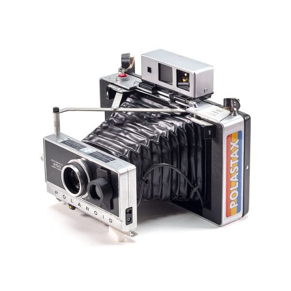 Instax Wide ready Polaroid 250 Land Camera with lightmeter adapter (works with Polastax film holders).