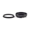 Drop in 40.5mm filter push-on adapter for Polaroid pack film cameras with metal lens rings.