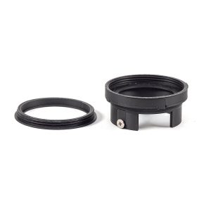 Drop in 40.5mm filter push-on adapter for Polaroid pack film cameras with metal lens rings.