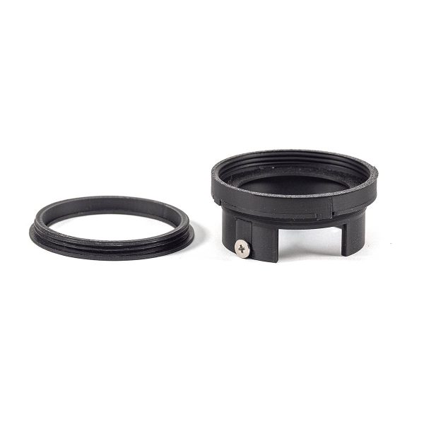 Drop in 40.5mm filter push-on adapter for Polaroid pack film cameras with metal lens rings.