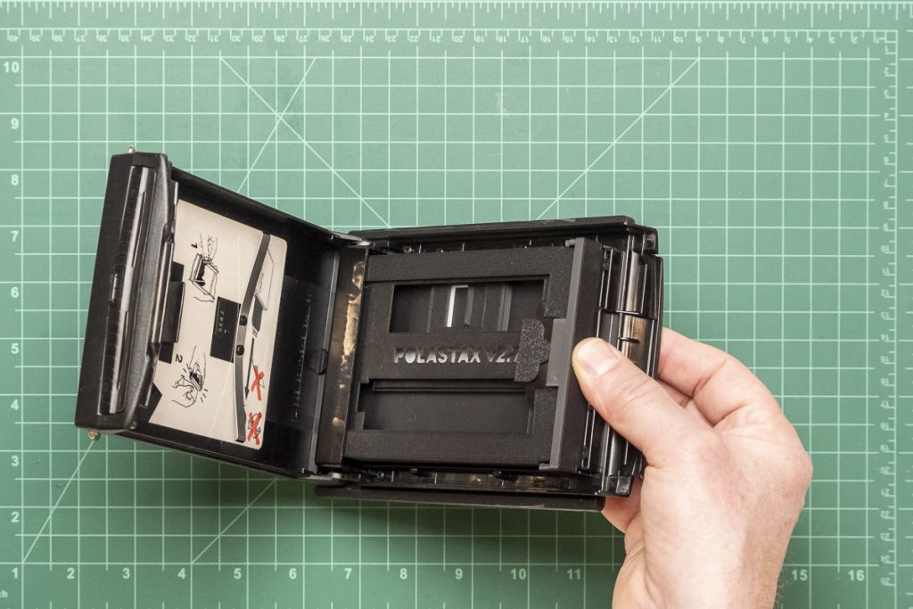 Demo of how to use Instax Wide in a Polaroid 405 Large Format film back.