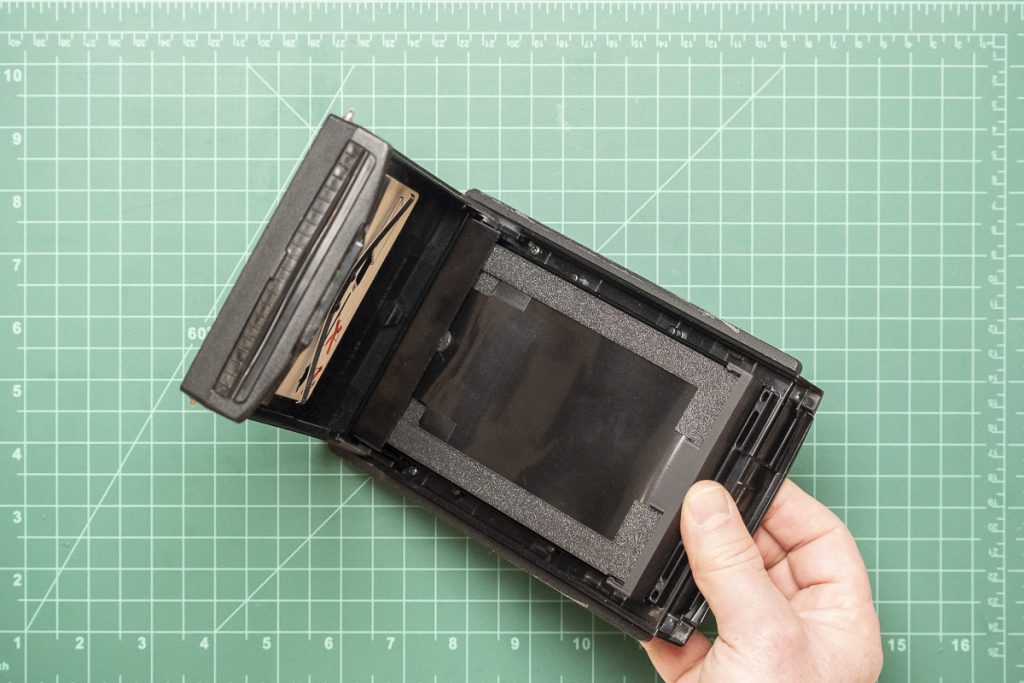 Demo of how to use Instax Wide in a Polaroid 405 Large Format film back.