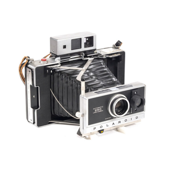 Instax Wide ready Polaroid 250 Land Camera with lightmeter adapter (works with Polastax film holders).