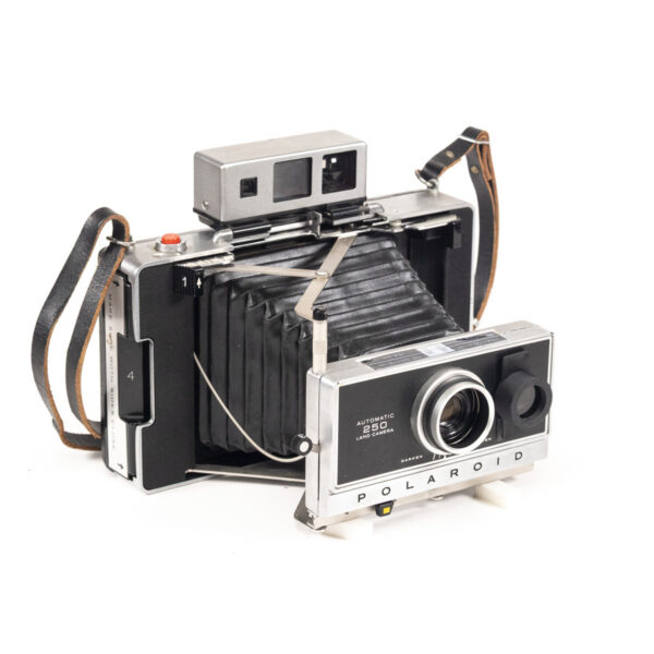 Instax Wide ready Polaroid 250 Land Camera with lightmeter adapter (works with Polastax film holders).