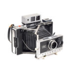 Instax Wide ready Polaroid 250 shutter in 450 Land Camera body with lightmeter adapter (works with Polastax film holders).