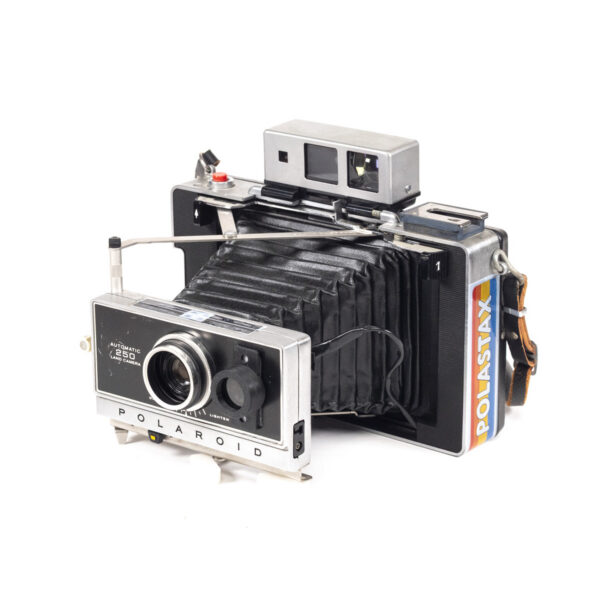 Instax Wide ready Polaroid 250 shutter in 450 Land Camera body with lightmeter adapter (works with Polastax film holders).