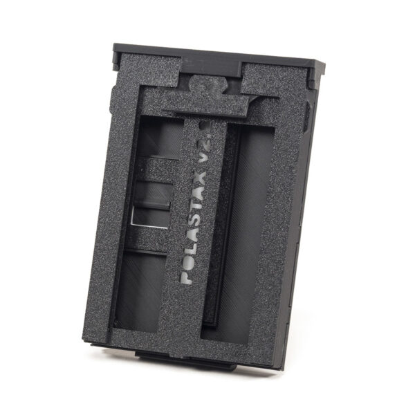 The Polastax Instax Wide Film Holder lets you Use Instax Wide instant film in a Polaroid pack film camera.
